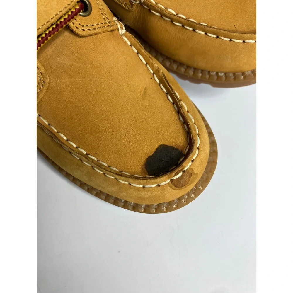 Polo Ralph Lauren ranger lace up boots tan leather bear embroidery kids‎ size 3